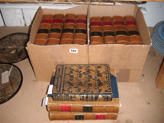 Chambers Encylopaedia, 10 vols, 1880, half calf & Tales of the Canterbury Pilgrims (illus H Thomson)